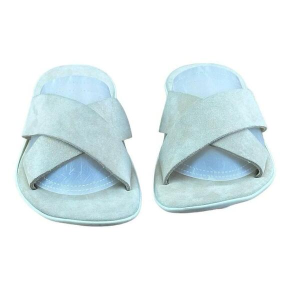 FRATELLI VANNI Slide Sandals Men  size 8.5-9 suede  beige